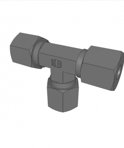 HYDRAULIC FITTING CROSS, COMPRESSION TYPE