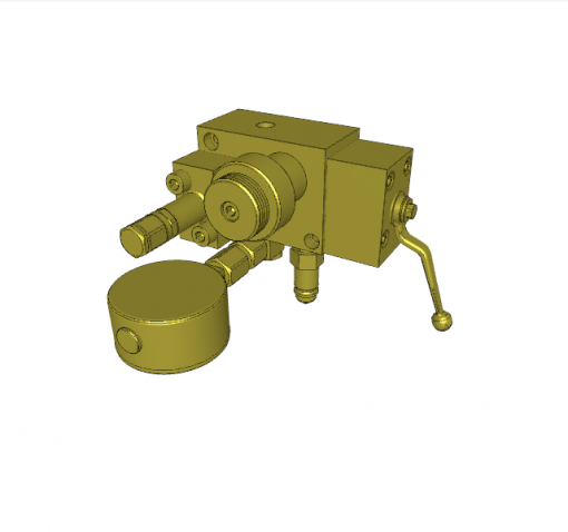 COUPLING UNIT, COMPLETE, FOR D.A. CYLINDERS, NOMINAL VOLUME 75 cmﾳ, GAS-PRELOAD PRESSURE 100 bar, Max. 500 bar